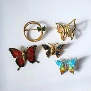 5 Assorted Butterfly Pins